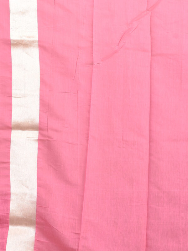 Pink Banaras Cotton Saree - Image 6