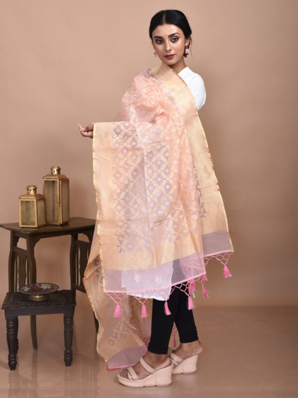 Peach Tissue Banarasi Dupatta