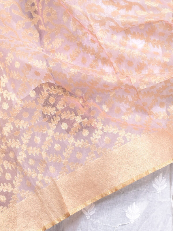 Peach Tissue Banarasi Dupatta - Image 5
