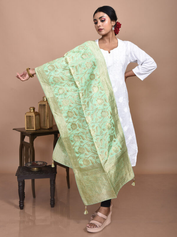 Green Floral Banarasi Dupatta