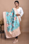 Sea Green Digital Print Banarasi Dupatta