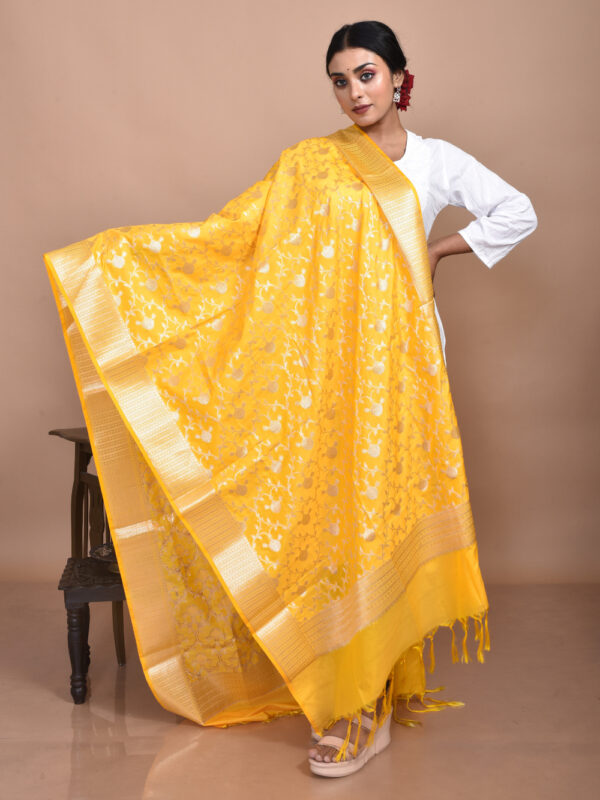 Yellow Minakari Banarasi Dupatta