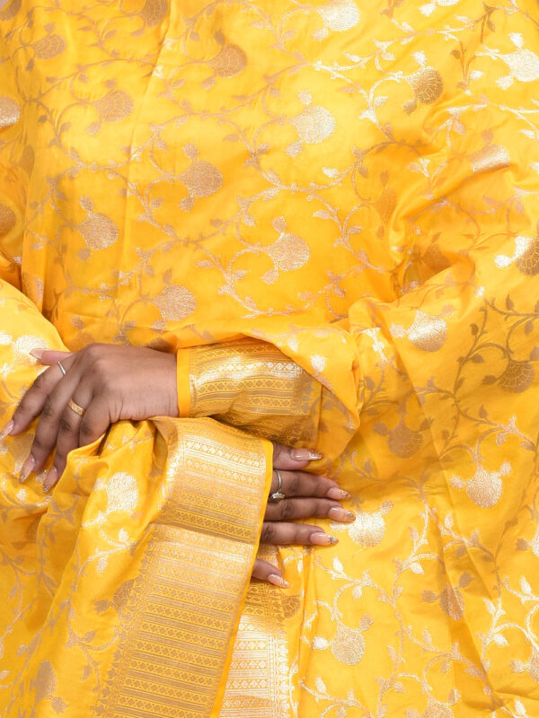 Yellow Minakari Banarasi Dupatta - Image 5