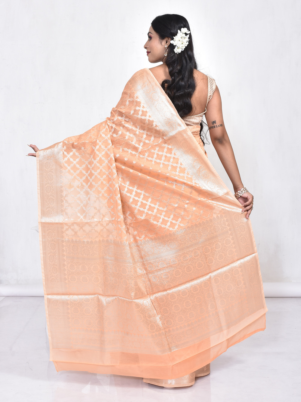 Orange Banaras Chanderi Cotton - Image 2