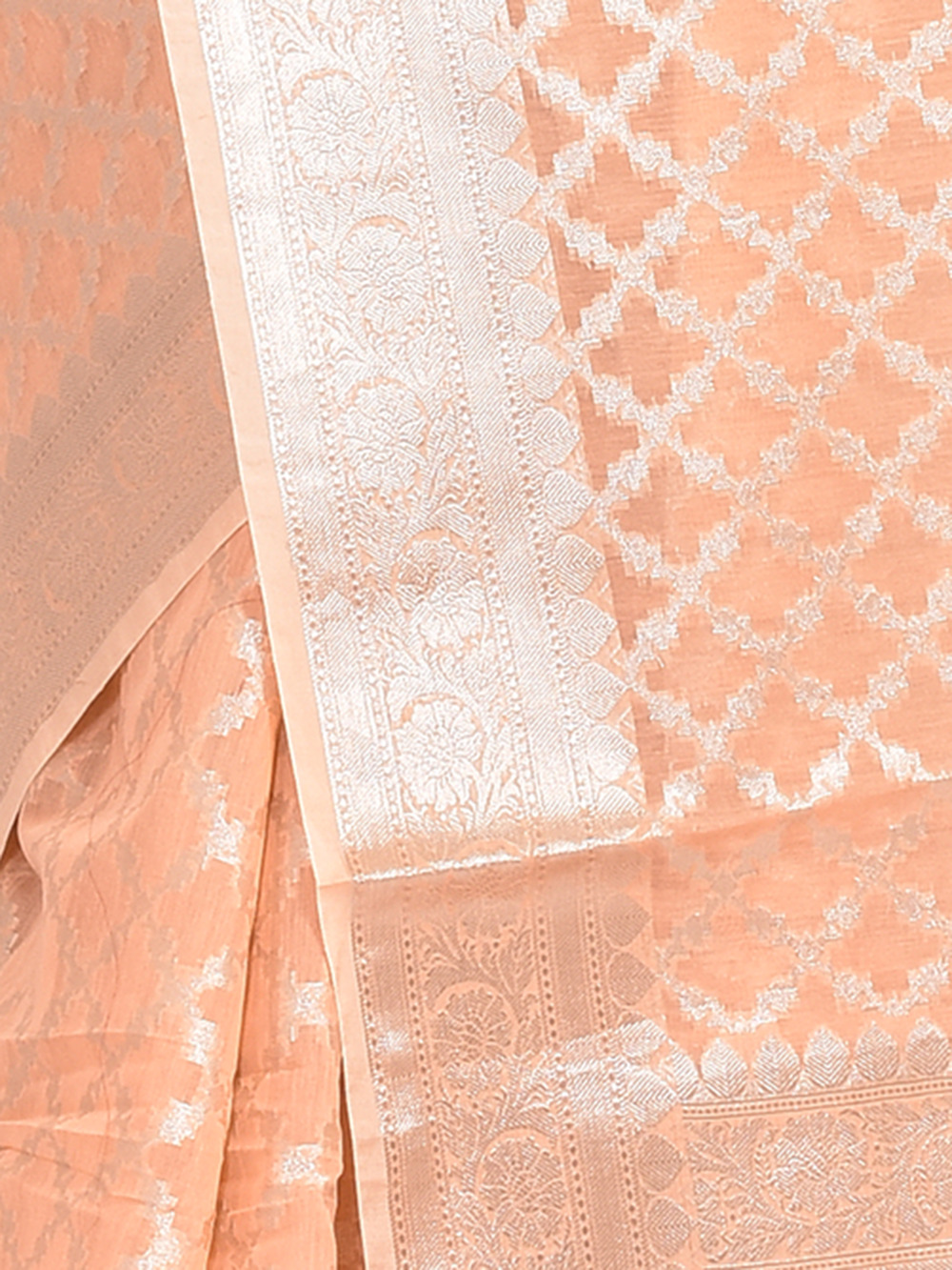 Orange Banaras Chanderi Cotton - Image 3