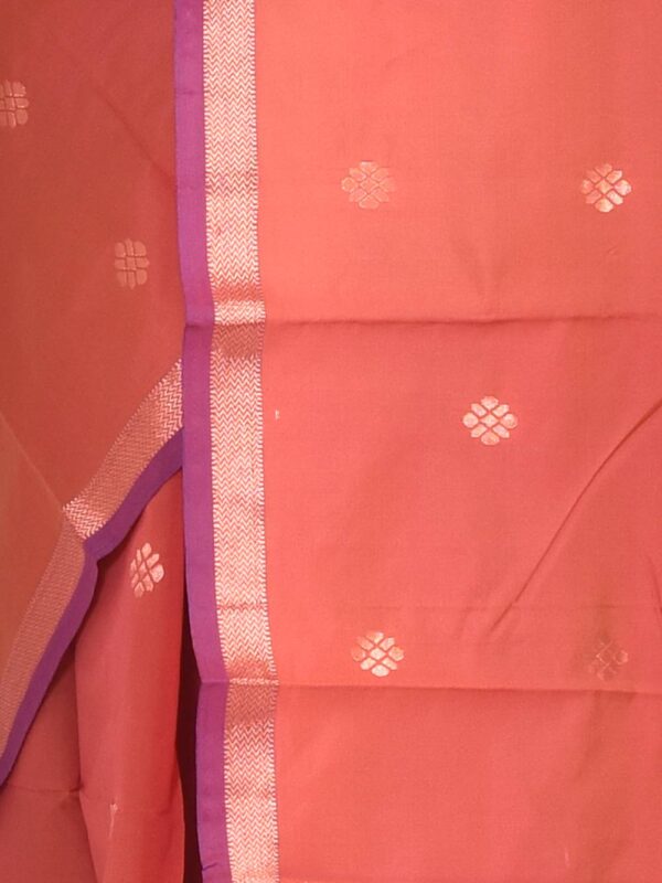 Brick Red Semi Silk Kanjeevaram Saree - Image 5