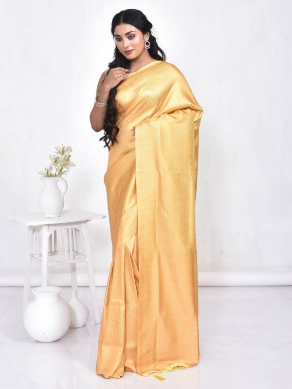 Golden Semi Silk Kanjeevaram Saree