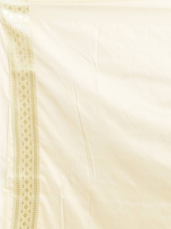 Off White Banaras Tilfi Minakari Saree - Image 7
