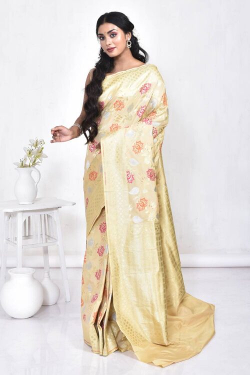 Off White Banaras Tilfi Minakari Saree