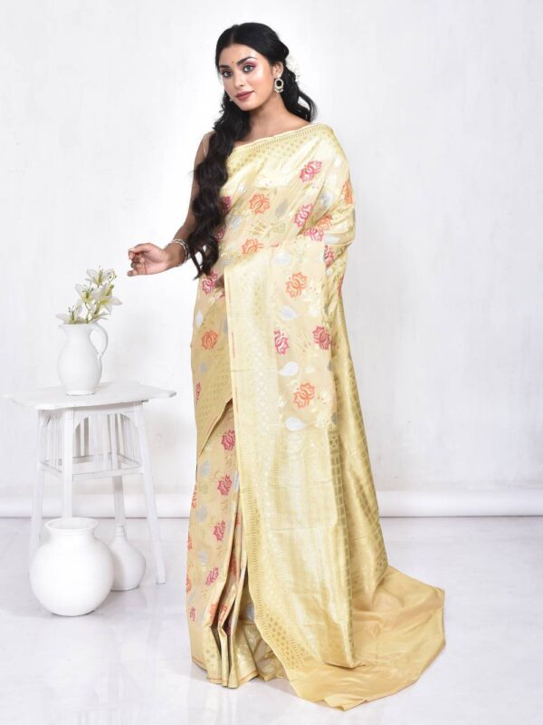 Off White Banaras Tilfi Minakari Saree