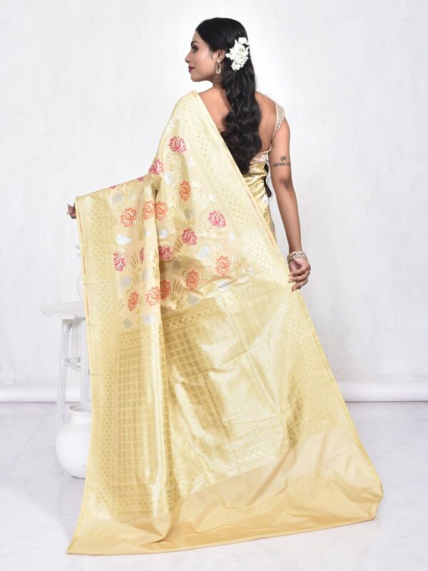 Off White Banaras Tilfi Minakari Saree - Image 2