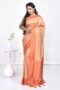Orange Semi Silk Kanjeevaram Saree