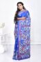 Blue Semi Silk Kantha Stitch Saree
