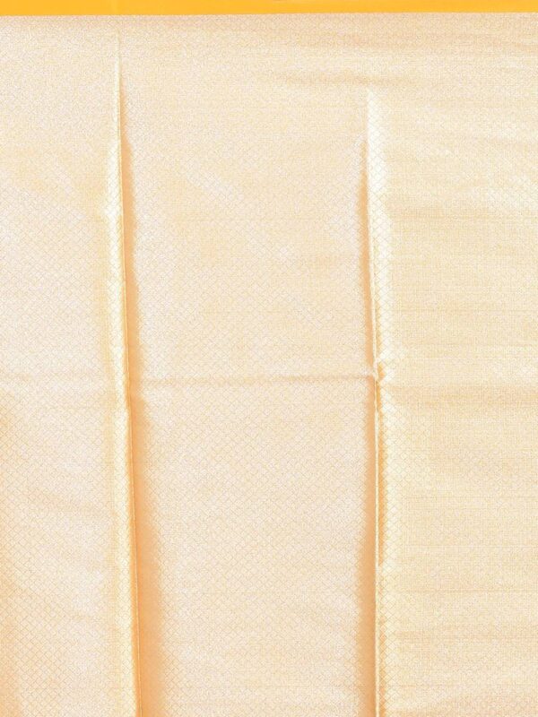 Yellow Shibori Design Banaras Organza Saree - Image 7