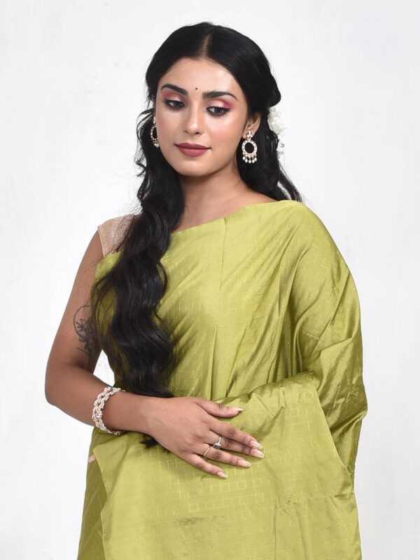 Green Semi Silk Kanjeevaram Saree - Image 6