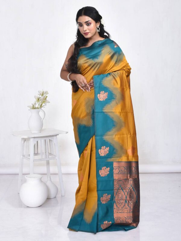 Golden Semi Silk Kanjeevaram Saree