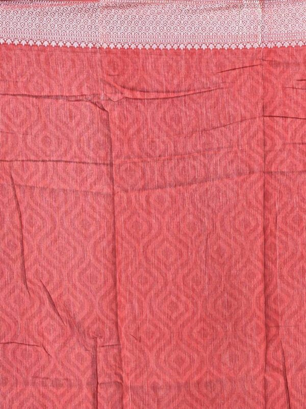 Forest Green Linen Silk Saree - Image 7