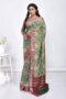 Forest Green Linen Silk Saree