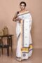 White Kerala Cotton with Gujrati Hand Embroidery