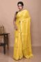 Yellow Linen Hand Embroidered Saree