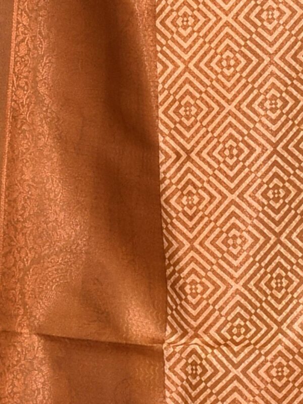 Brown Semi Silk Kanjeevaram Saree - Image 5