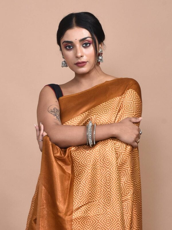 Brown Semi Silk Kanjeevaram Saree - Image 6