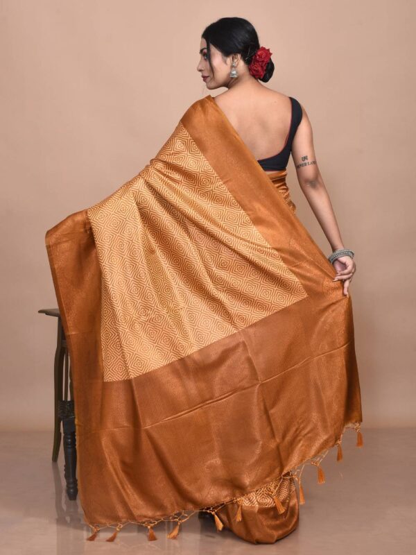 Brown Semi Silk Kanjeevaram Saree - Image 2