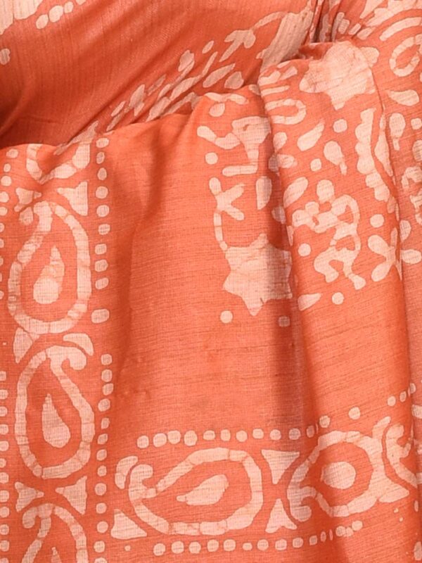 Orange Bhagalpuri Silk Saree - Image 3