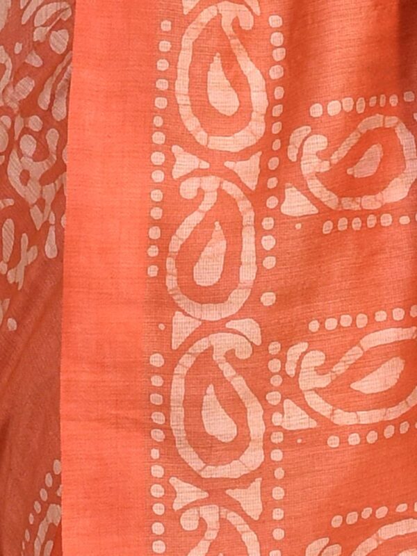 Orange Bhagalpuri Silk Saree - Image 5