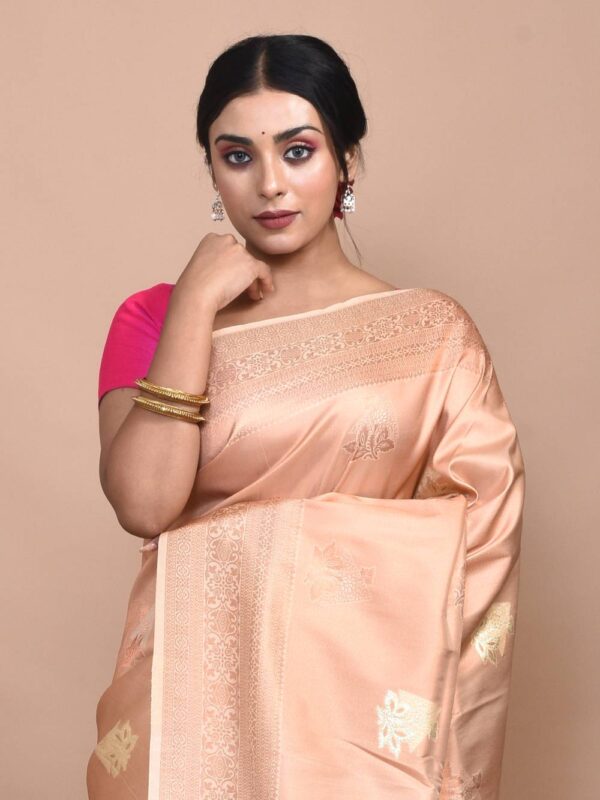 Beige Semi Silk Kanjeevaram Saree - Image 6