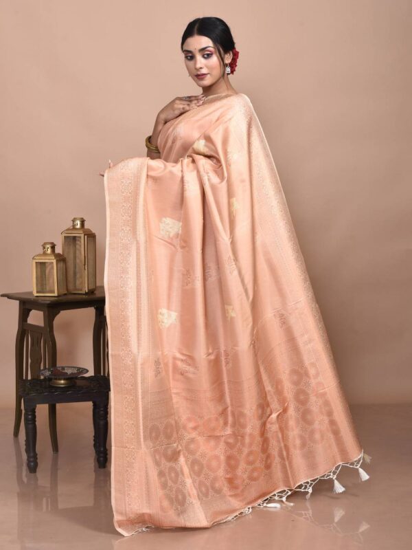 Beige Semi Silk Kanjeevaram Saree - Image 4