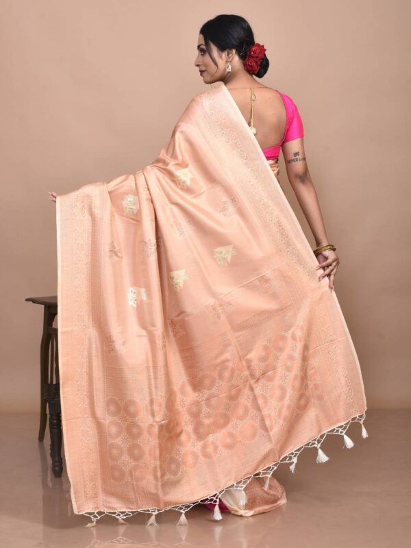 Beige Semi Silk Kanjeevaram Saree - Image 2