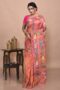 Orange Semi Silk Kantha Stitch Saree