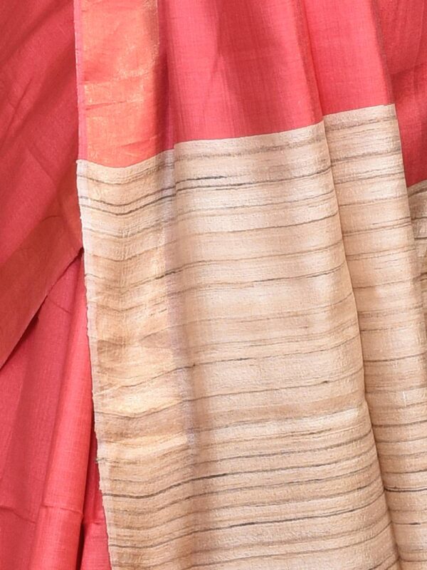 Peach Ghicha Silk Saree - Image 5