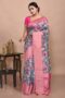 Grey Printed Muslin Silk Saree