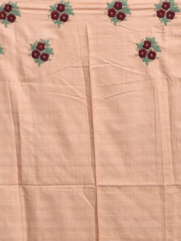 Black Hand Embroidered Linen Saree - Image 7
