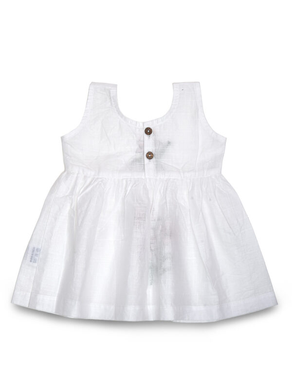 White Cotton Dress (Lily, Lavender & Lotus Design)-Pack of 3 - Image 2