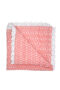 Pink White Geometric Design Cotton Swaddle with Lace Border