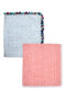 Pink Lace and Blue Wave with Pompom Cotton Swaddle Combo-Set of 2(0-24 Months)