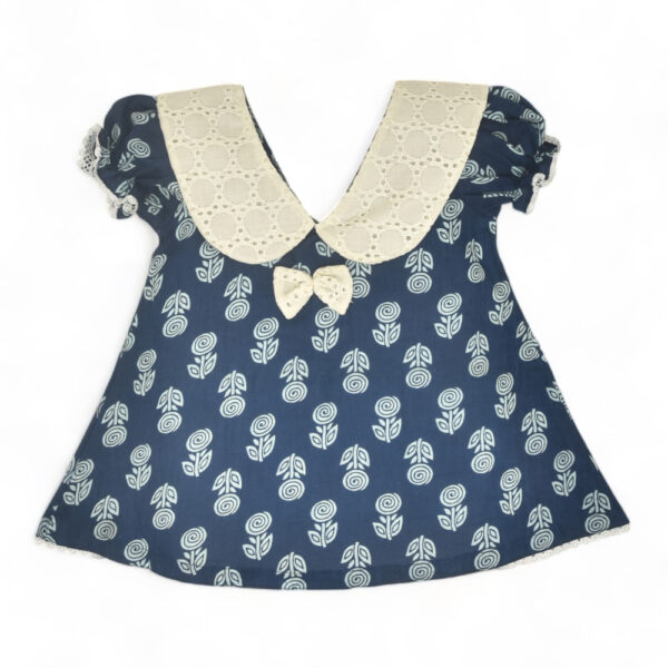 Indigo Printed Rose and Wave Design Dress Combo-Set of 2 - Image 2