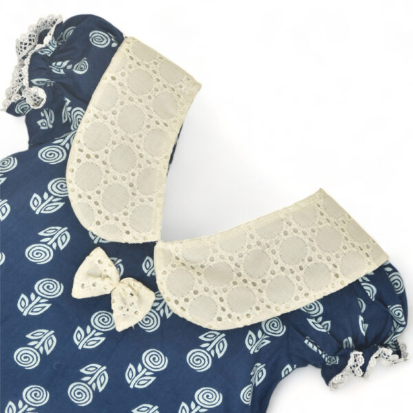 Indigo Printed Rose and Wave Design Dress Combo-Set of 2 - Image 4
