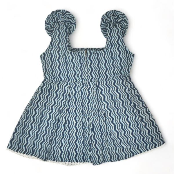 Indigo Printed Rose and Wave Design Dress Combo-Set of 2 - Image 6