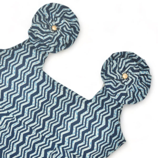 Indigo Printed Rose and Wave Design Dress Combo-Set of 2 - Image 7