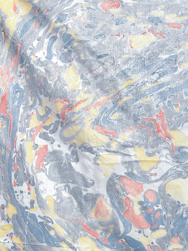 Gray Marble Print Linen Saree - Image 7