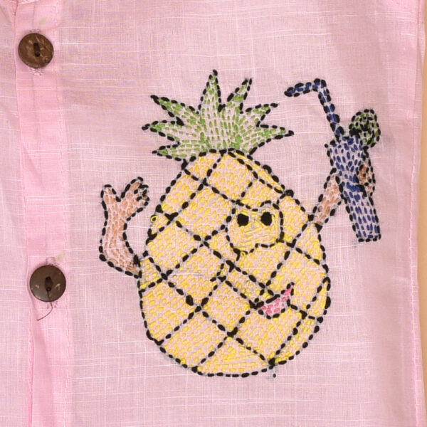 Multicolour Front Open Cotton Jabla (Pineapple, Moon & Night Owl Design)-Pack of 3 - Image 6
