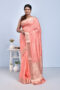 Peach Butta Design Banaras Katan Saree