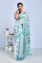 White Floral Jaal Design Bengal Tussar Silk Saree