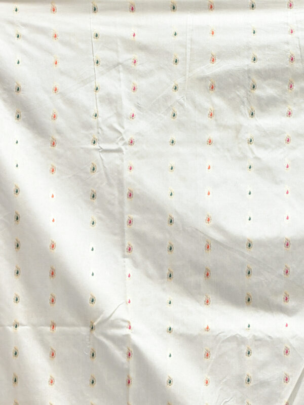 Beige Bengal Meenakari Resham Silk Saree - Image 7