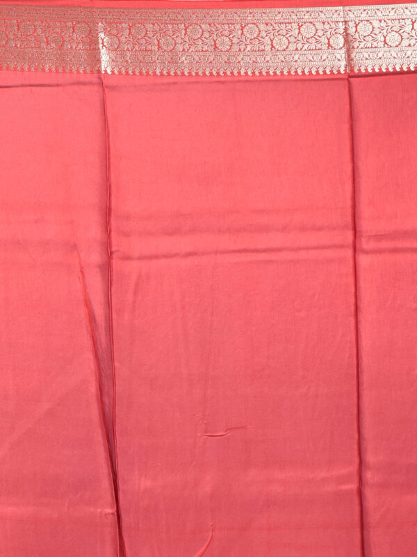 Red Butta Design Banaras Katan Silk Saree - Image 7