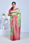 Green Paithani Bird Design Semi Silk Kanjeevaram Saree